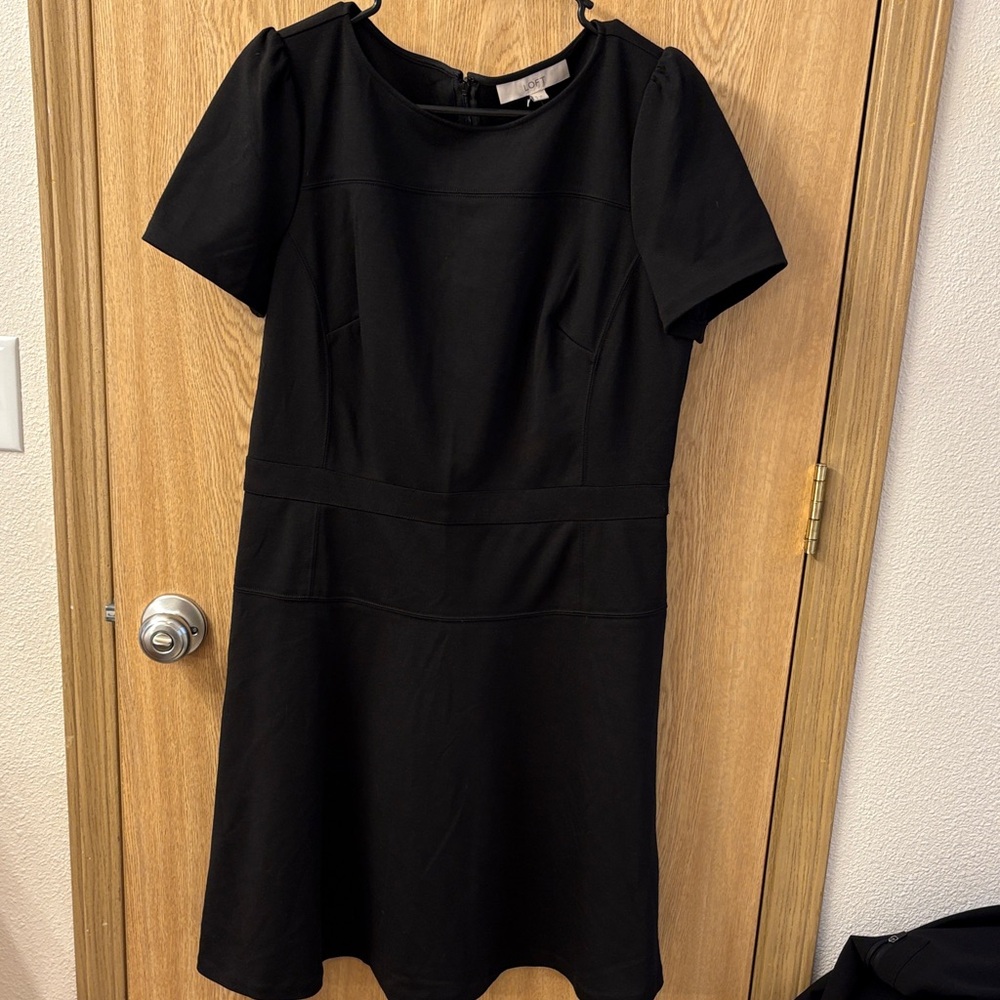 LOFT Classic Black Midi Dress